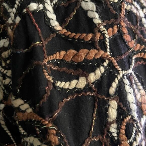 Joni B. Dressy Vintage Y2K Yarn Knit Rope Embroidered Career Blazer Size Medium - Picture 6 of 9